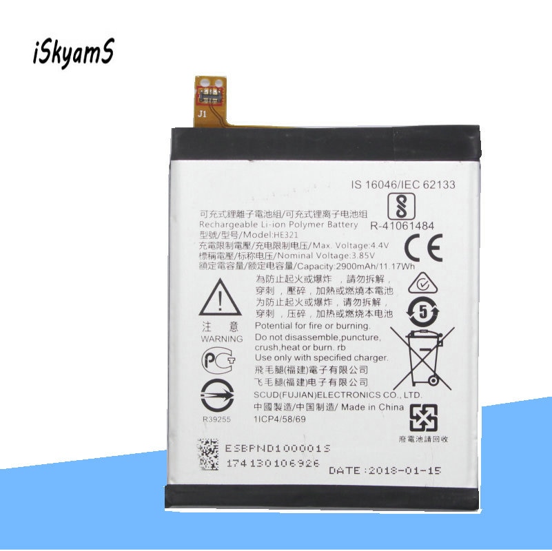 1x2900 mAh er321 er336 Batterie Für Nokia 3,1/5 TA-1044 Für Nokia 5 Dual SIM (TA-1053 DS) 5 Prämie Auflage Dual SIM HMD Herz