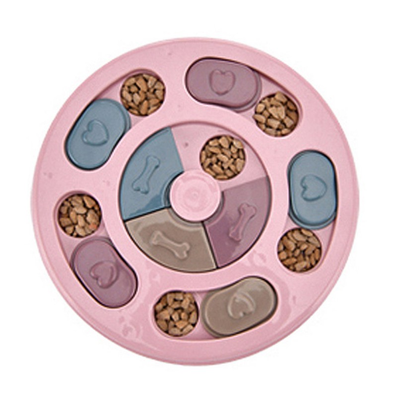 Chien Puzzle jouets augmenter IQ interactif chiot chien distributeur de nourriture pour animaux de compagnie chien jouets de formation fleur forme ronde Puzzle jouet