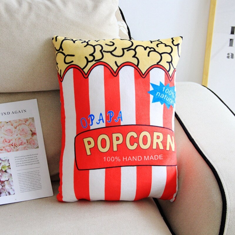 55*40 cm Kawaii pomme de terre pop-corn fromage Simulation alimentaire oreiller farce doux en peluche coussin mignon jouet traversin enfants fille: Popcorn
