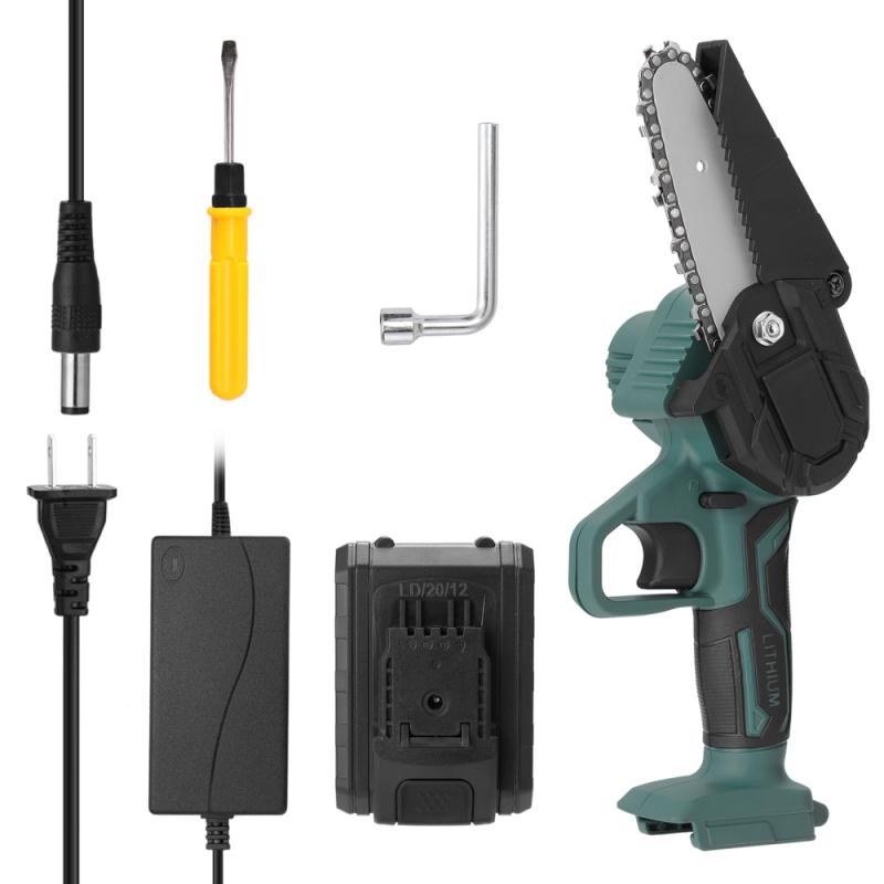 Mini Chainsaw 6/4 Inch Portable Rechargeable Electric Chainsaw 2000mAh Electric Handheld, Splash Guard for Wood Cutting: 4 Inch / US