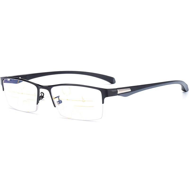 Finished Multifocal Reading Glasses Men Progressive Photochromic Presbyopia Glasses Black TR 90 Frame Metal Ultra Light Gafas: +300 / None