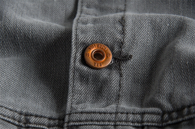 In-yeson märke jeansjacka herr grå army färg slim fit rock jeansjackor tvättade vintage jeansjacka för män
