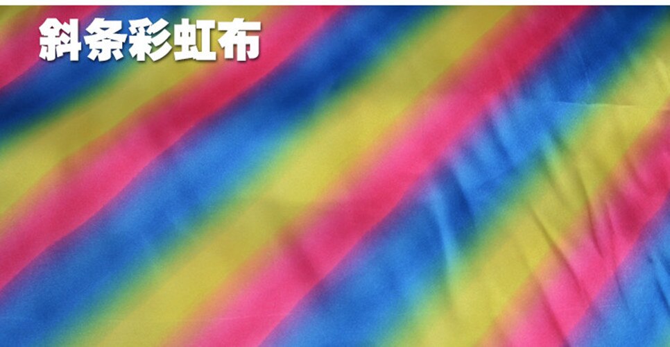 100 x 150cm satin regnbue stribe stof diy kostume bryllupsfest deco 1118: Skrå stribe