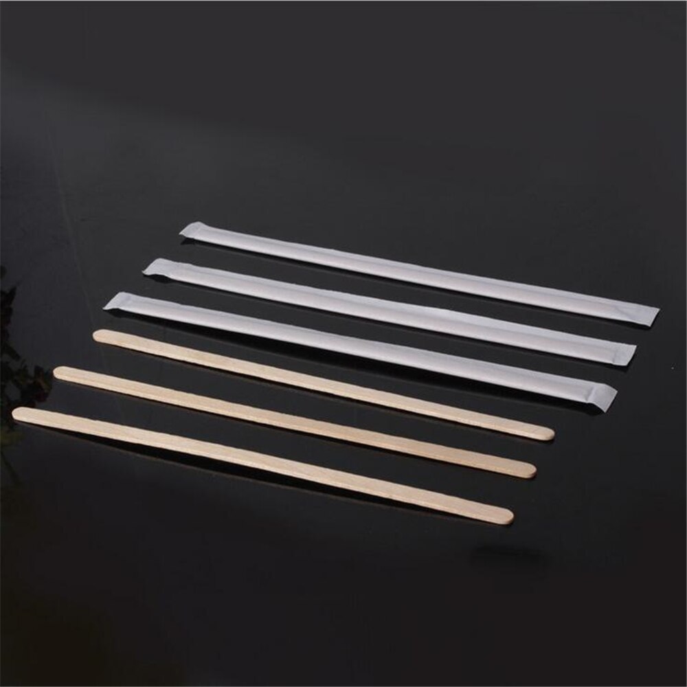 100PCS/Pack Coffee Stick Tea Stick Single Packaged Wood Coffee Stirrer Disposable Wood Stirring Rod 14cm/19cm