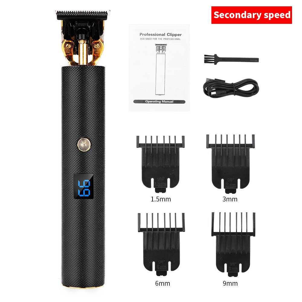 Usb Oplaadbare Tondeuse Lcd Display Tondeuse Kapper Haar Snijmachine Baard Trimmer Voor Mannen Kapsel Styling Tool: LCD Grid No Box