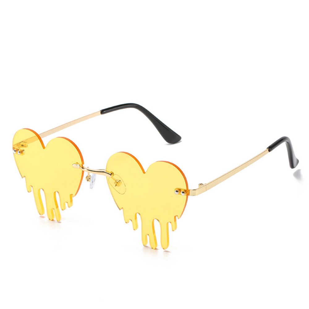 Heart Rimless Sunglasses Women 2022 Tears Shape Steampunk Sunglasses Unique Vintage Eyewear UV400 Oculos Feminino: 5