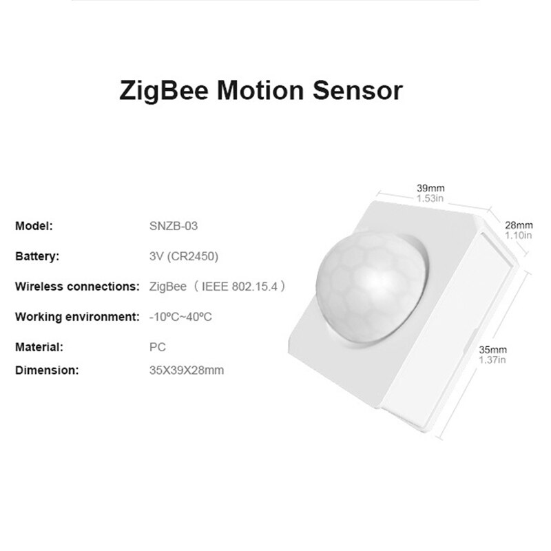 SONOFF SNZB-03 - ZigBee Motion Sensor Smart Device Work with ZigBee Bridge Detect Motion Trigger Alarm Home Remotel Monitor