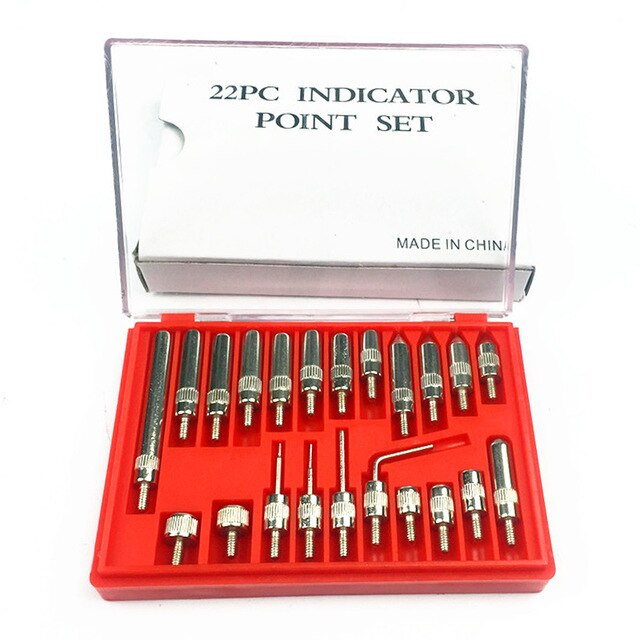 Dial Indicator 22Pcs M2.5 and 4-48 Thread Tip For Dial &amp; Test Indicators Steel Dial Indicator Point Set: 4-48 inch