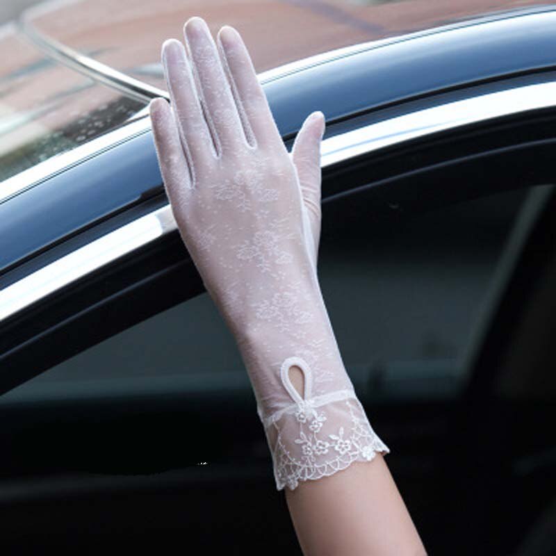 Sun protection gloves women's spring anti-UV driving touch screen gloves
