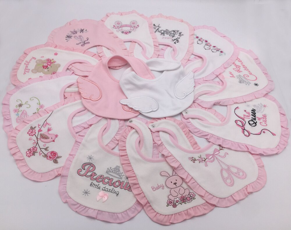 baby girl princess bibs 14 pieces/ pack , baby cotton bibs