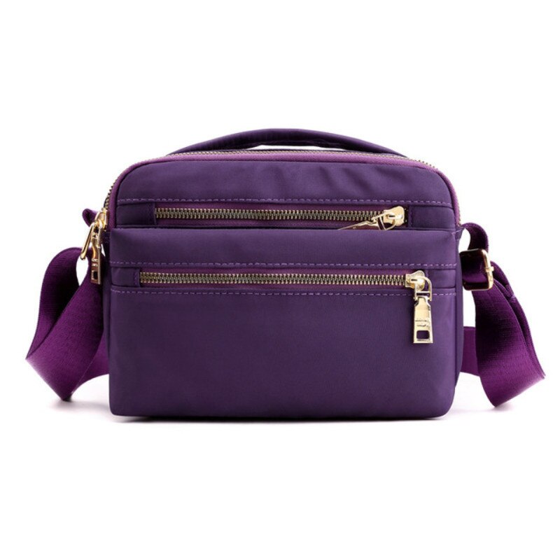 Kobiety nylonowa torba na ramię wodoodporna wielo-kieszeniowa torba na zamek luksusowe torebki damskie torby Crossbody dla projektanta Bolsa Feminina worek: purpurowy