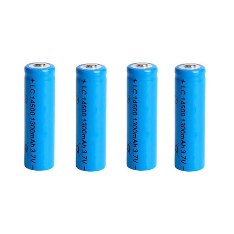 4 stks/partij AA 14500 batterij 1300 mah 3.7 V lithium ion oplaadbare batterijen en LED zaklamp