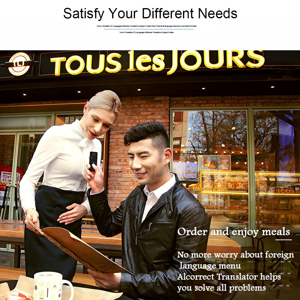 Mini Instant Voice Translator Real Time Voice Multi-Languages Smart Translator Translation Machine V4.2 For Learning Travel