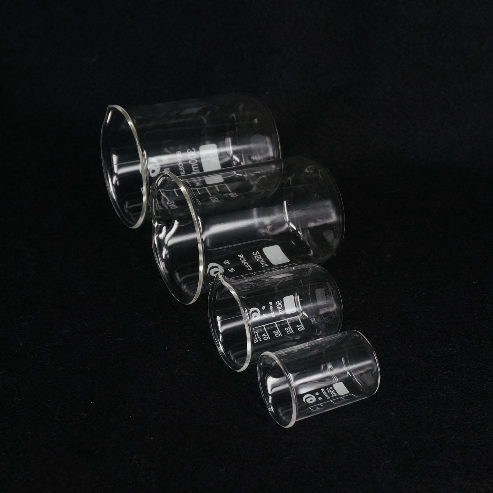 25/50/100/150/200/250/300/400/500ml Low Form Beaker Chemistry Laboratory Borosilicate Glass Thickened