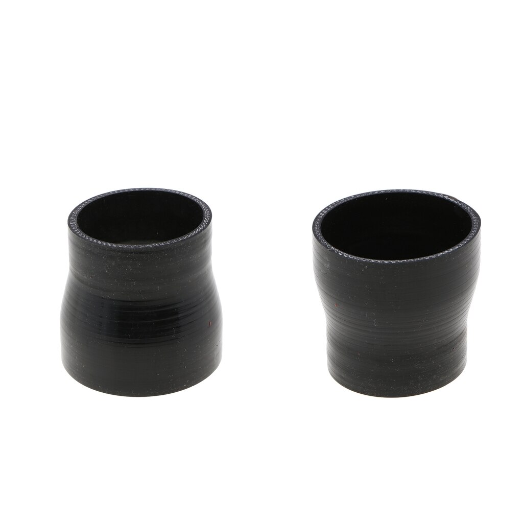 2 st φ 63mm-51mm rak reducer silikon slangadapter för kylare, svart