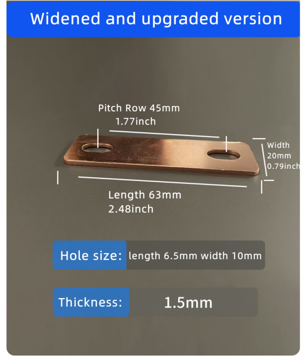 Bus Bars Connector Red Copper for LiFePO4 Cell 30Ah-300Ah Lithium Battery Red Copper Pickling Busbar Brass M6: Ivory