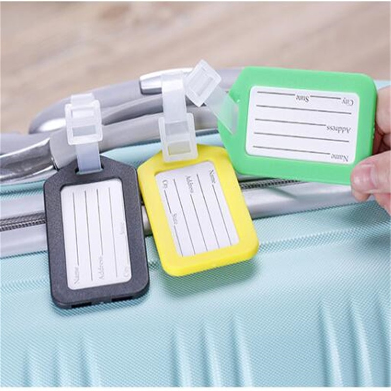 Klassieke Plastic Bagagelabel Reizen Koffer Bagage Reizen Accessoires Mixproof Boarding Tag Adres Label Naam Id Tags 8 Kleur