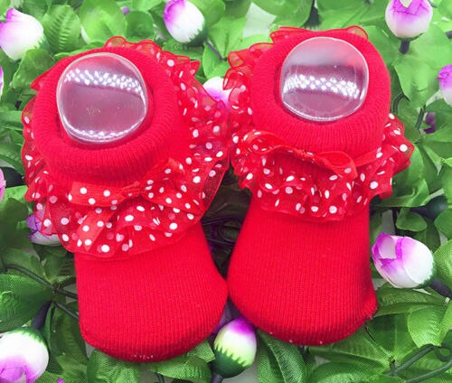 Nette Baby Mädchen Prinzessin Spitze Dot Tutu Socken Kinder Mädchen Neugeborene kind Weiche Stretch Socken Baumwolle Kurze Knöchel Hohe Socken sokken