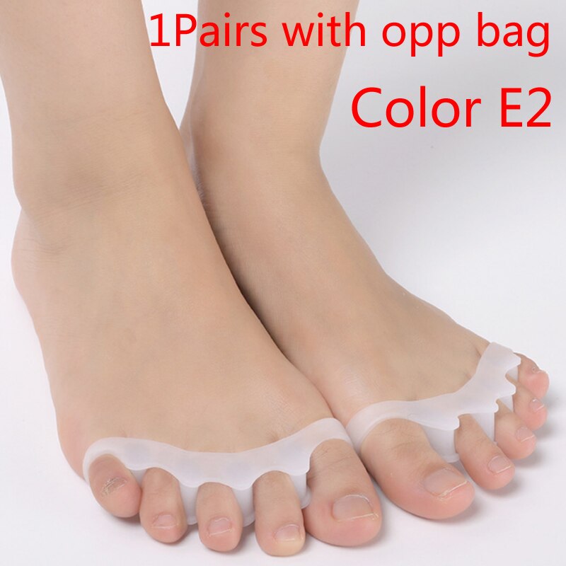 Separador de dedos del pie de silicona, almohadilla para el antepié, plantilla para aliviar el dolor, callos, ajustador de juanete, Protector de Valgus, herramienta para el cuidado de los pies, 1 par: 1pairs colorE2