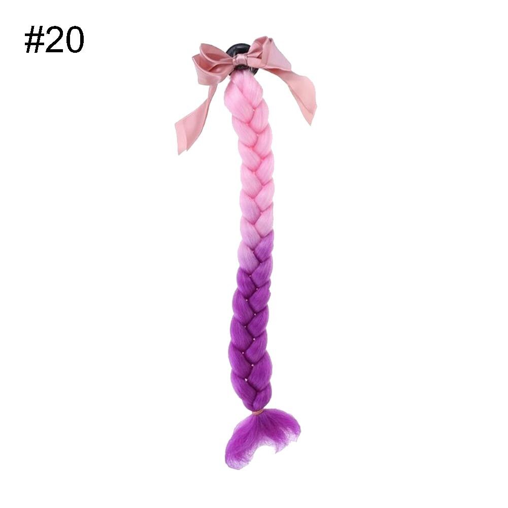 Motorcycle Bicycle Pigtail Full Face Helmet Twist Gradient Braids Ponytail Decor: 20