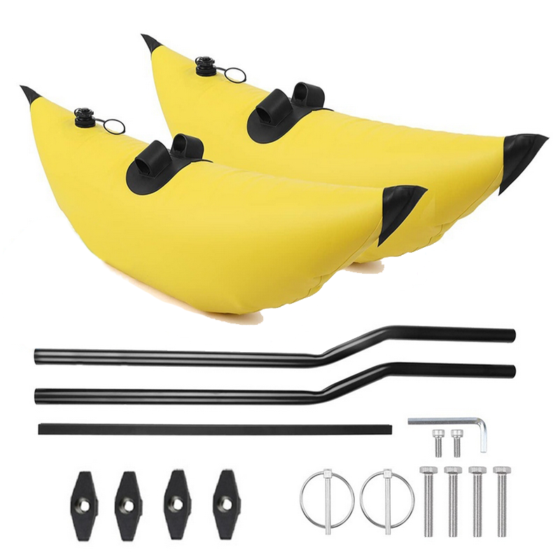 2-teiliges Kajak-Ausleger-Stabilisator, aufblasbarer Ausleger-Schwimmer, stehendes Schwimmer-Stabilisator-System-einstellen für Kanus, Fischerboote: Gelb