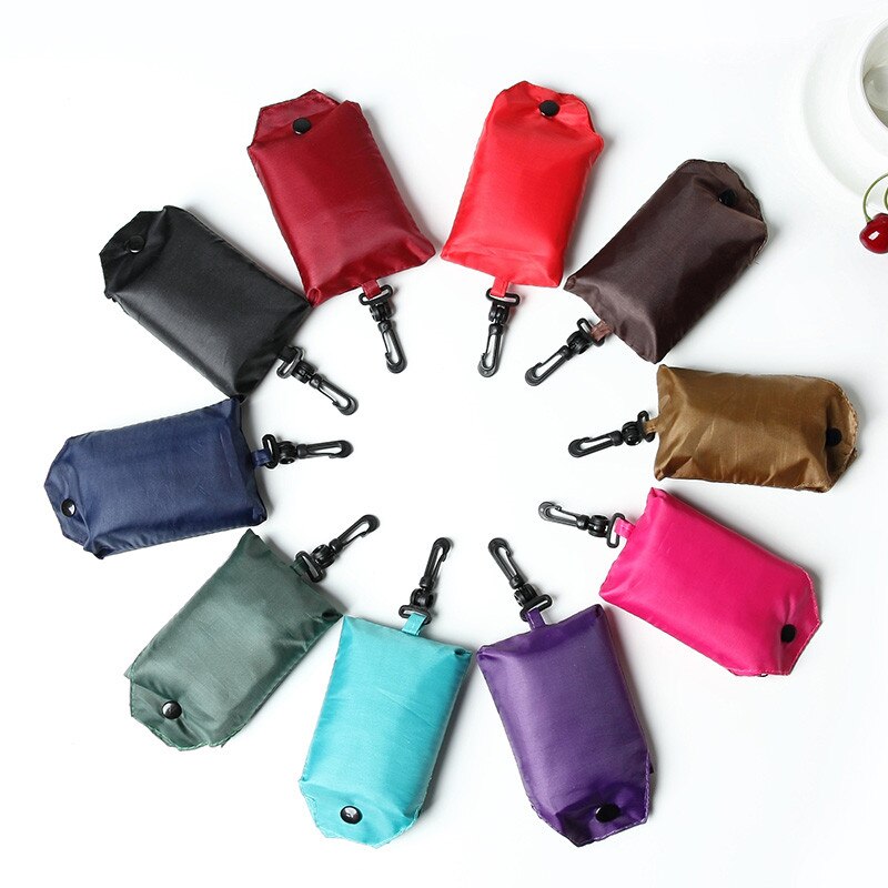 effen kleur grote capaciteit supermarkt opvouwbare boodschappentas opbergtas licht draagbare met groene zak boodschappentas