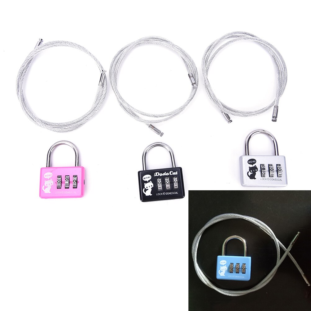 One Piece 3-Digit Combination Number Lock Travel Luggage Suitcase Handbag Padlock Security Code Lock Random Color