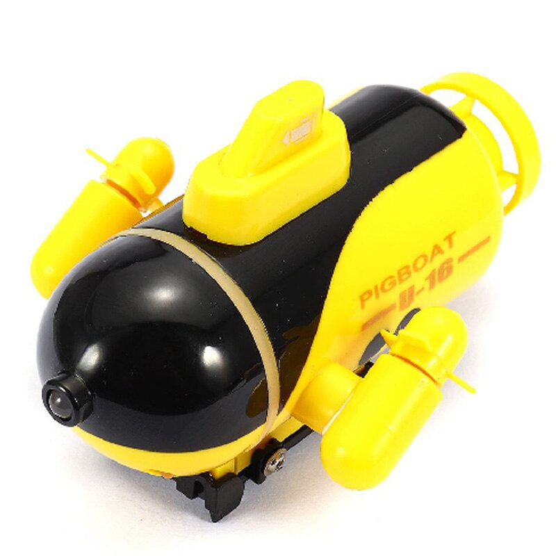 Racing Submarine Boat with Led Light Mini Remote Control Toy Yellow: Yellow