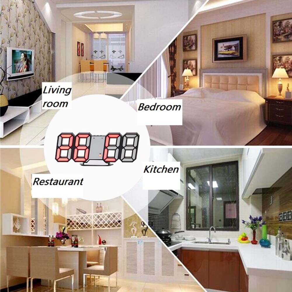 3D Led Digital Uhren Alarm Desktop Multifunktions Kalender Elektronische Tisch Uhr Schreibtisch Uhr Wand Büro Wohnzimmer Wohnkultur