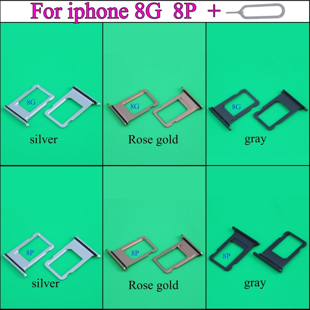 Yuxi voor nano simkaarthouder voor apple iphone 8g 8p grijs zilver roségoud simkaarthouder reparatieonderdelen