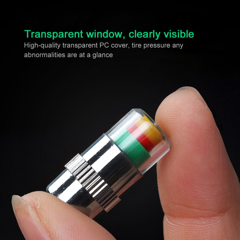 4Pcs Car Auto Tire Pressure Monitor Tyre Gage Alert Sensor Indicator Valve Caps