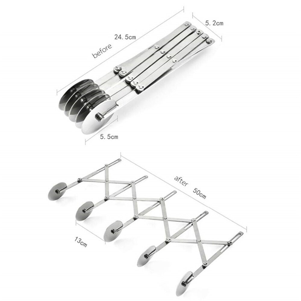 3/5/7 Wielen Cutter Deeg Divider Side Pasta Mes Flexibele Roller Blade Gebak Pizza Dunschiller Rvs bakvormen Gereedschap