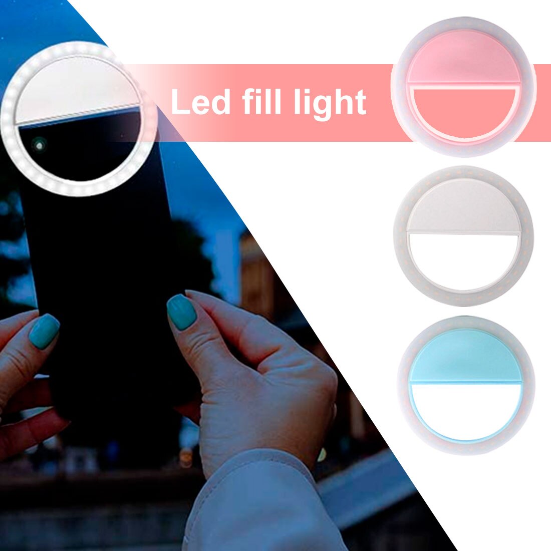 Makeup Mirror Selfie LED light Portable for Mobile Phone Light Clip Selfie LED Auto Flashlight Makeup Mirror For Smartphone