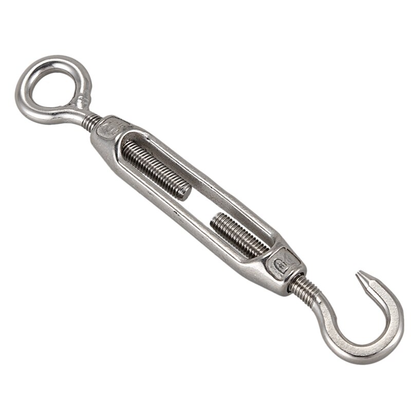 25 Pcs 4Mm Wire Rope Cable Thimbles Silver & 5 Pcs Hook Eye Turnbuckle Wire Rope Tension