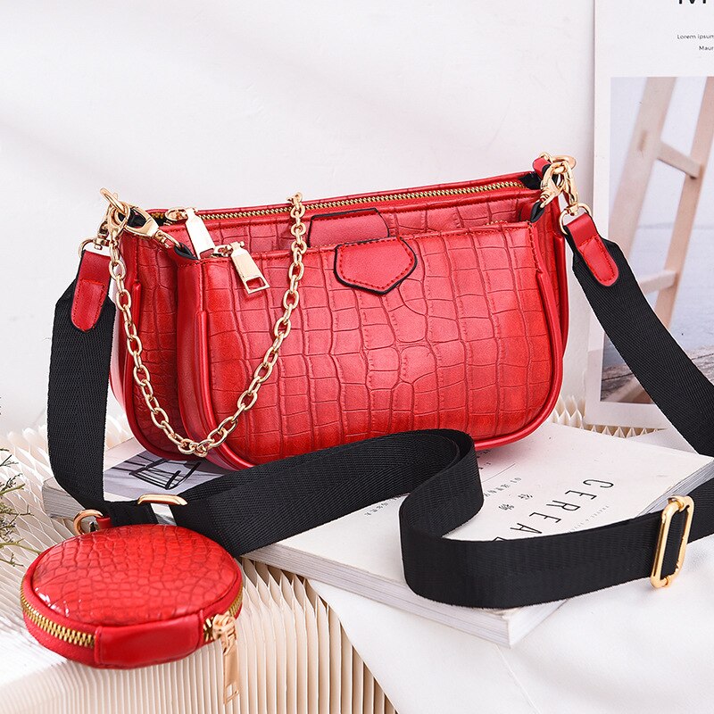 Vrouwen Chain Crossbody Tas Voor Vrouwen Zacht Lederen Schoudertas Messenger Bags Vrouwelijke Handtas En Portemonnee: Bourgondië
