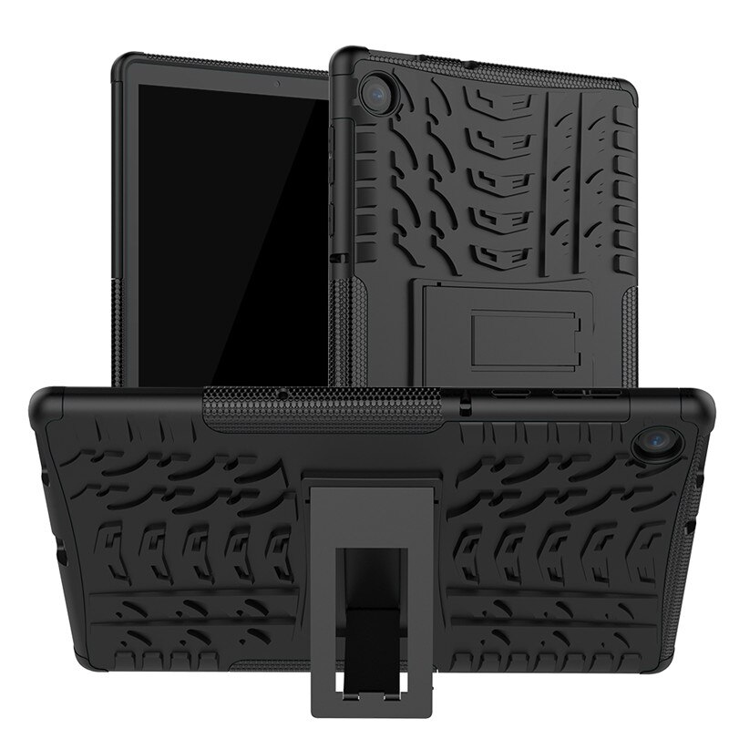 Hoes voor lenovo tab  m10 fhd plus 10.3 tb-x606f tb -x606x smart cover hybrid armor kickstand harde stand hoes voor lenovo  m10 plus: Zwart