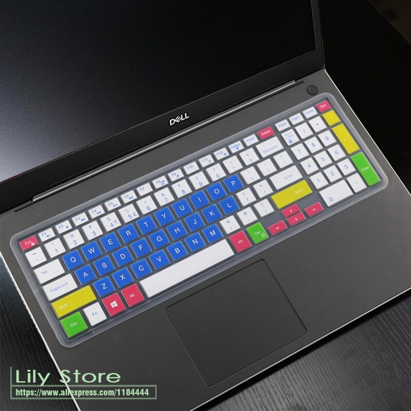 Laptop Notebook Silicone keyboard cover skin for Dell Inspiron I15 3567 3567 3559 3576 3583 3585 5566 5583 5584 15.6 inch: candyblue