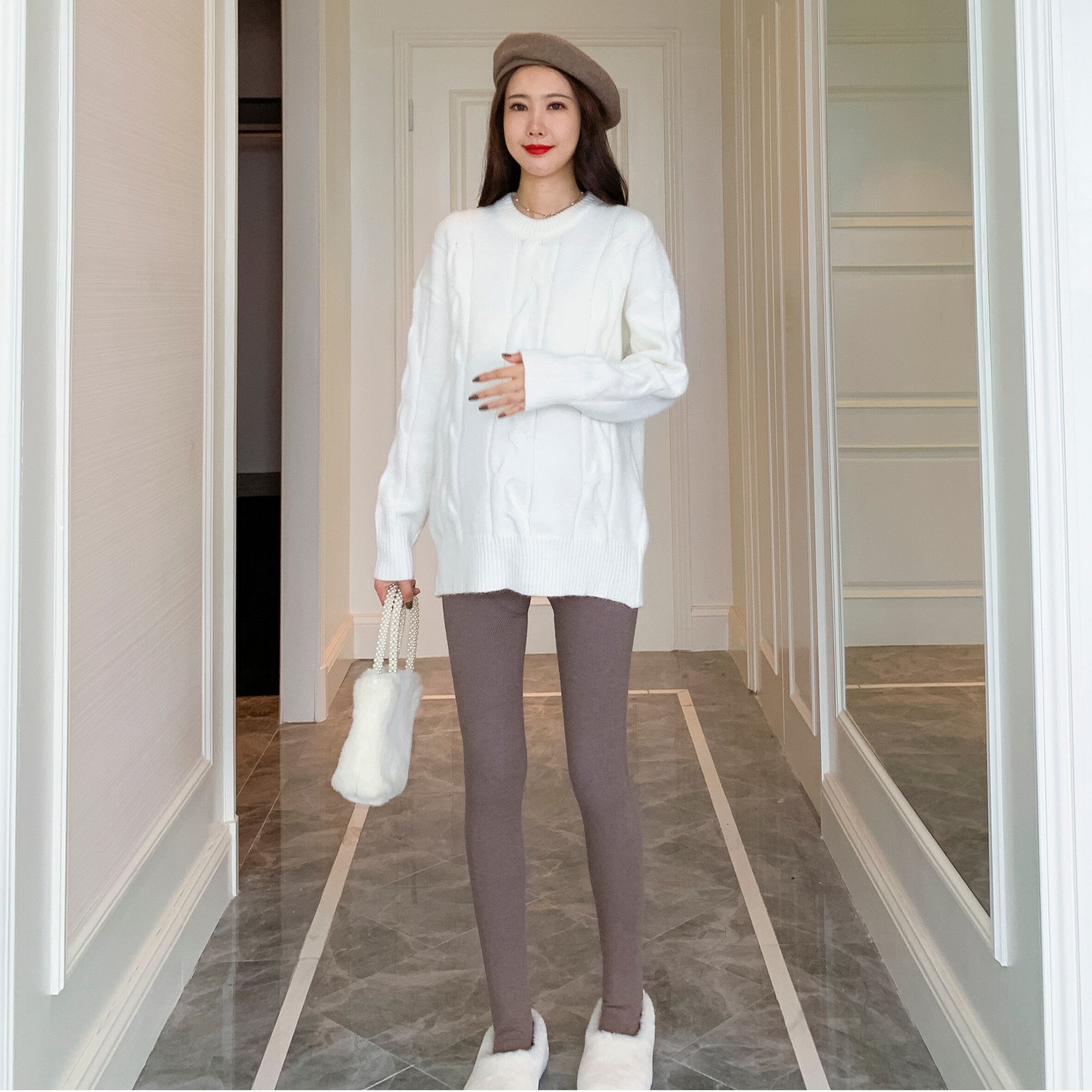 1690# Autumn Winter Knitted Maternity Sweaters Thick Warm Sweaters Clothes for Pregnant Women Pregnancy Shirt Tops Factory