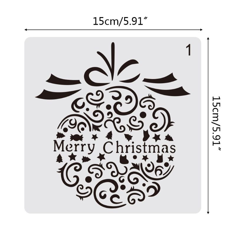 16pcs/set DIY Merry Christmas Drawing Stencil Templates Embossing Paper Painting D2TE