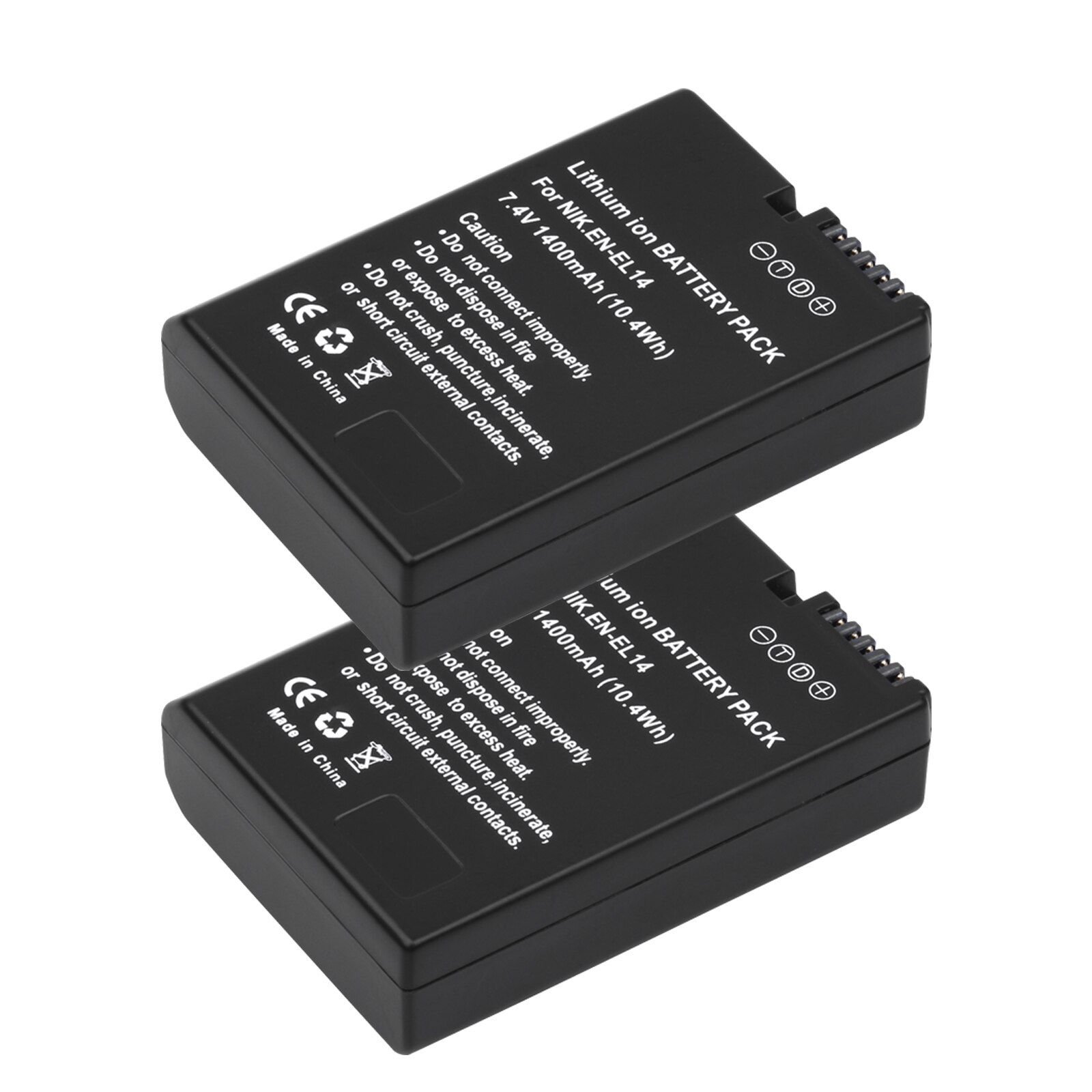 EN-EL14 EN-EL14A EL14 Replacement Camera Battery for Nikon D3100 D3200 D3300 D3400 D5600 D5100 D5200 P7000 P7800: 2 Battery