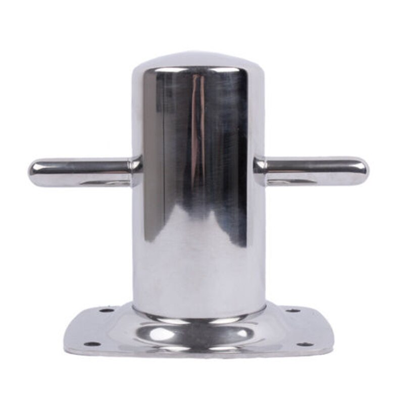 Accesorios de piezas de barco 316 Acero inoxidable 8 "bolardo de una sola cruz con la placa base amarre Cleat Marine