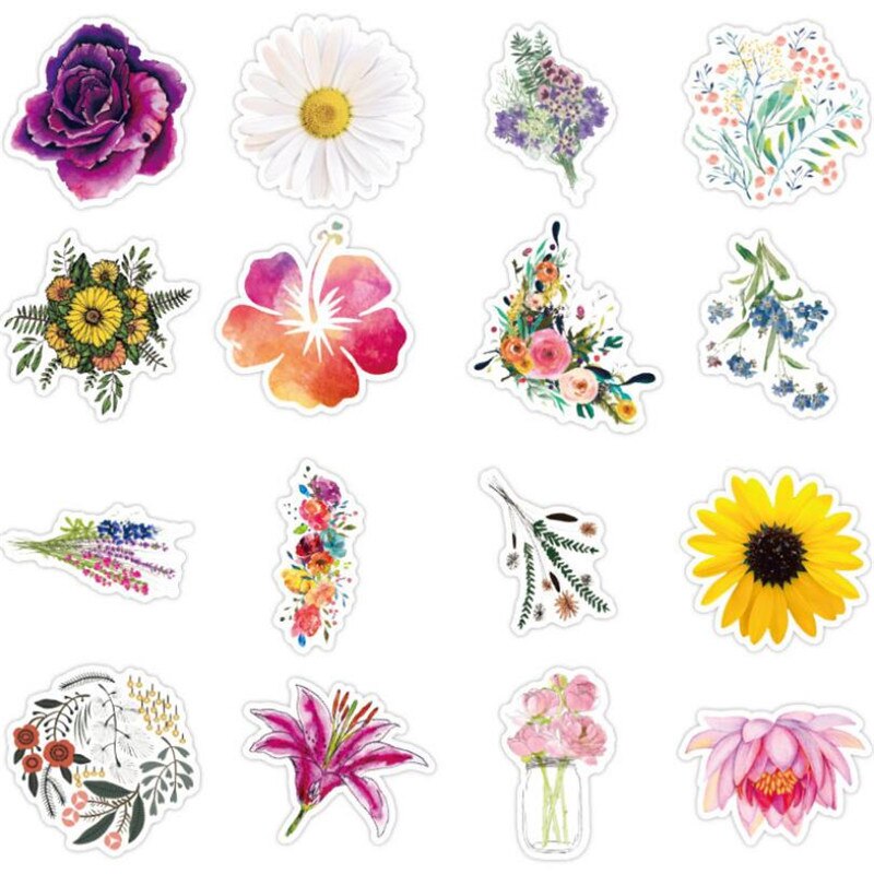 10/30/50 Pcs Meisje Mooie Bloem Cartoon Graffiti Laptop Rugzak Bagage Skateboard Gitaar Waterdichte Sticker