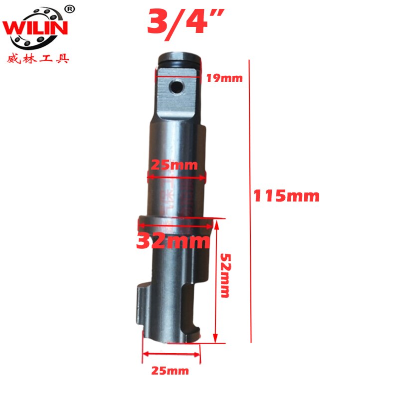 3/4 Pneumatic Impact Wrench Spindle Inch Pneumatic Wrench Tool Strike Shaft Maintenance Accessories Front Axle: 1 PCS NoC