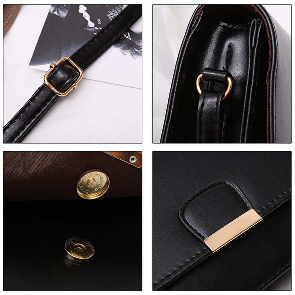 Women's Leather Simple Solid Handbag Small Shoulder Bags Crossbody Bags for Girls Messenger Bags