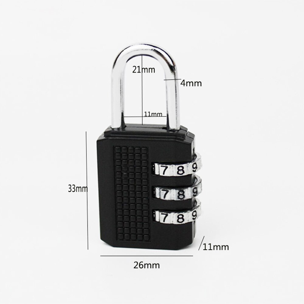 1PC 3 Digit Resettable Combination Padlock Coded Lock School Gym Locker Sheds Metal Code Password Lock Padlock
