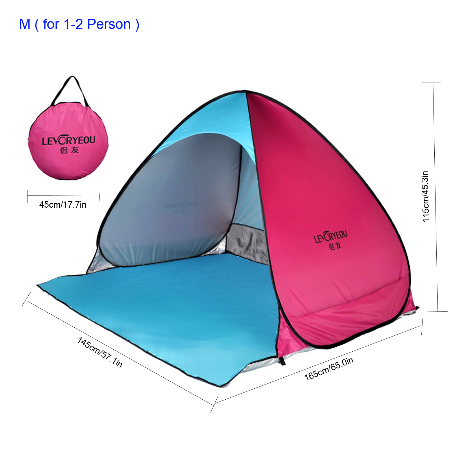 Automatic Instant Pop Up Tent Potable Beach Tent Lightweight Outdoor UV Protection Camping Fishing Tent Cabana Sun Shelter