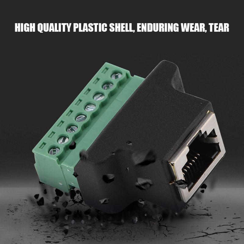 DVR Ethernet Connector RJ45 Female Jack to 8 Pin Screw Terminal