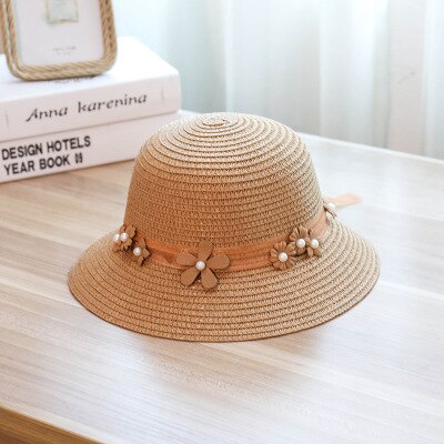 Solperler stråhat sejlerhat piger sløjfe sommerhatte til kvinder strand panama stråhat chapeau femme 48-52-54-58cm: 1 / 55-58cm