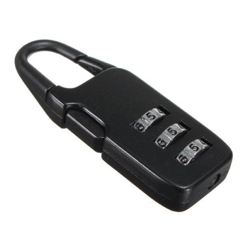 ISKYBOB Mini cadenas valise de voyage sécurité des bagages mot de passe serrure combinaison à 3 chiffres: Black