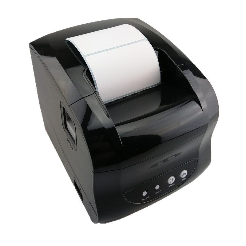 365B Thermal Sticker Label Barcode POS Printer Support 20-80mm Width QR Code Receipt Bill Print USB Or Bluetooth Connection